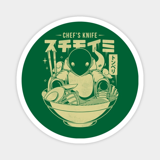 Chef's Knife Ramen Magnet by Alundrart